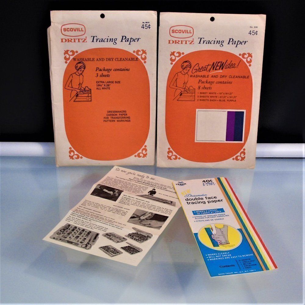 Dritz Scovill Vintage Tracing Paper Used Partials